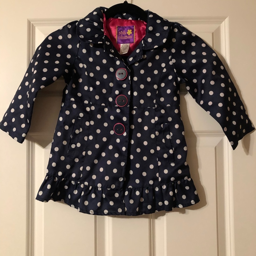 Size 4 Pink Platinum Hooded Rain Coat